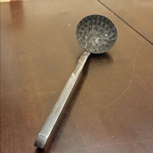 Durable granite enamelware metal slotted spoon